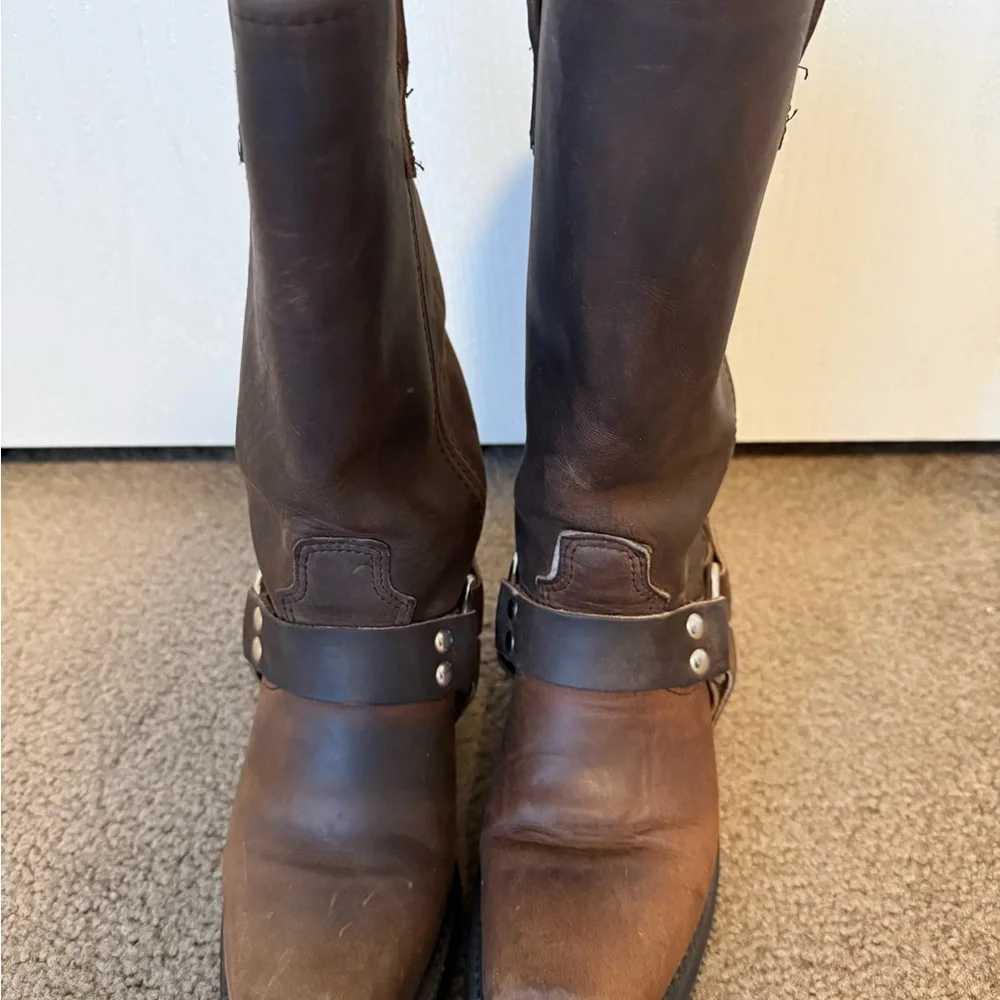 Double H Brown Leather Women's Boots - Picture 1 of 8